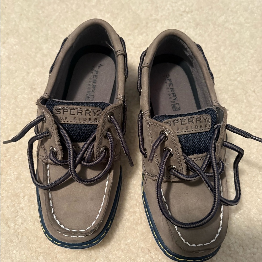 Sperry Brown Leather Boat Shoes kids